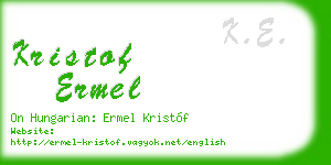 kristof ermel business card